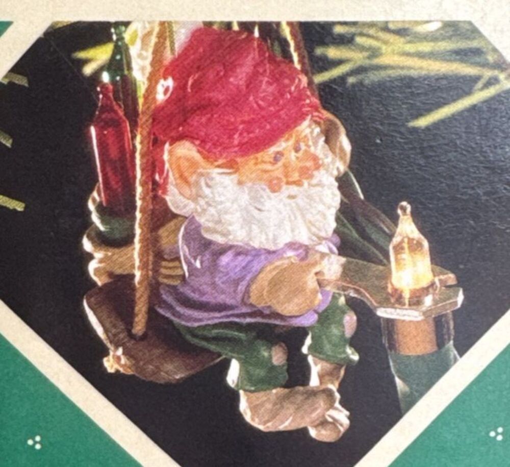 Hallmark North Pole Power & Light Lighted Keepsake Elf Ornament, 1987, New
